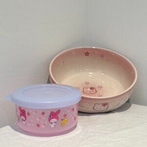 Hello Kitty Bowl & My Melody Tupperware – Sanrio Kawaii Kitchen Set Dining Cook